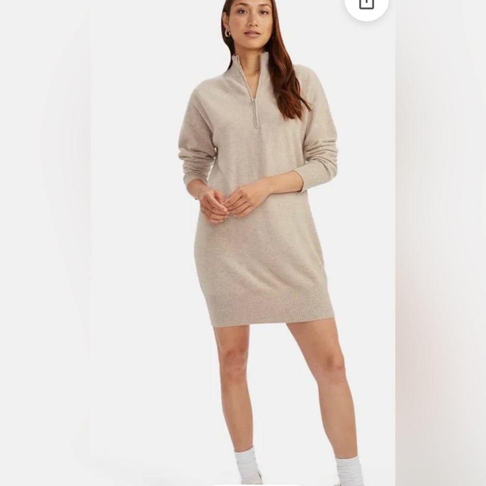 NAADAM Recycled Cashmere Quarter Zip Dress